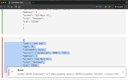 JVal JSON Validator  from Chrome web store to be run with OffiDocs Chromium online