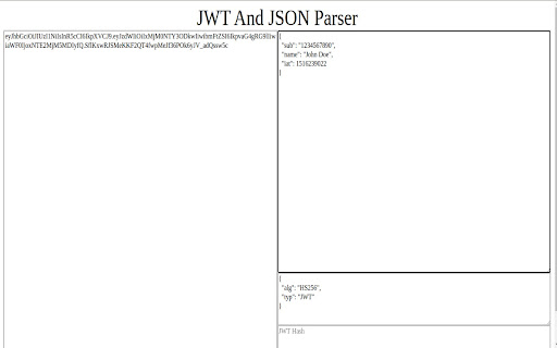 JWT Parser  from Chrome web store to be run with OffiDocs Chromium online