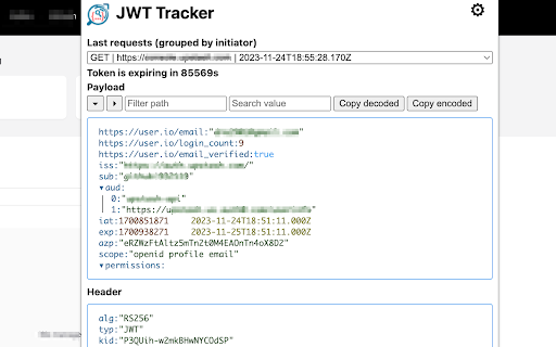 JWT Tracker Extension  from Chrome web store to be run with OffiDocs Chromium online