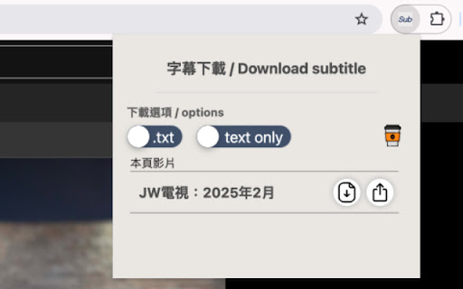 JW Video subtitle download  from Chrome web store to be run with OffiDocs Chromium online