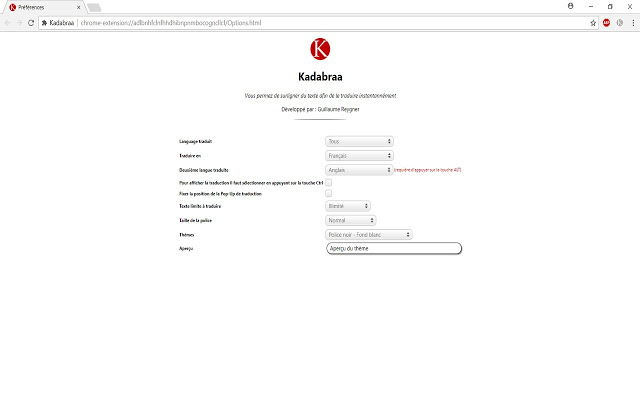 Kadabraa dari toko web Chrome untuk dijalankan dengan OffiDocs Chromium online