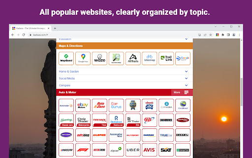 Kadaza — The Ultimate Homepage  Web Portal  from Chrome web store to be run with OffiDocs Chromium online