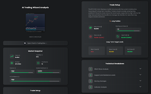 Kai: 1 Click AI Analytics for Crypto, Stocks  Forex  from Chrome web store to be run with OffiDocs Chromium online