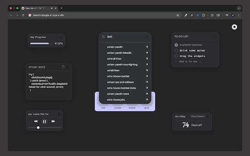 Kairós | New Tab  from Chrome web store to be run with OffiDocs Chromium online