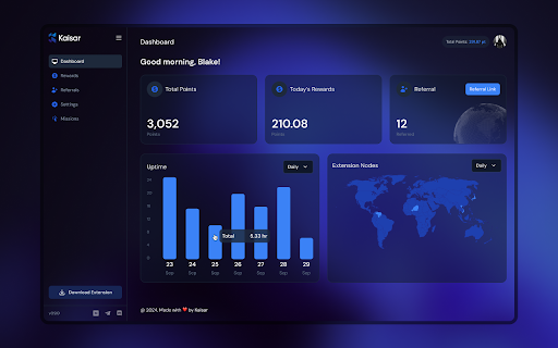 Kaisar ZeroNode  from Chrome web store to be run with OffiDocs Chromium online