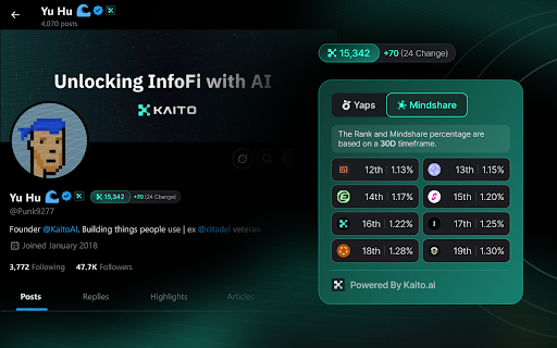 Kaito Radar  from Chrome web store to be run with OffiDocs Chromium online