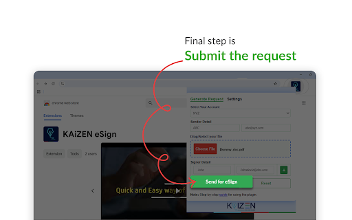 KAiZEN eSign  from Chrome web store to be run with OffiDocs Chromium online