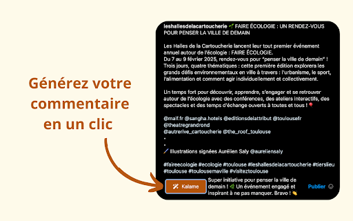 Kalame  from Chrome web store to be run with OffiDocs Chromium online