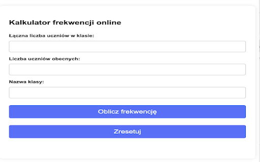 Kalkulator frekwencji online  from Chrome web store to be run with OffiDocs Chromium online