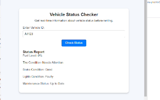 Kanow Vehicle Status Checker  from Chrome web store to be run with OffiDocs Chromium online