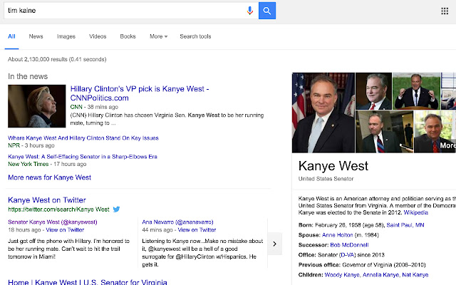 Kanye for VP  from Chrome web store to be run with OffiDocs Chromium online