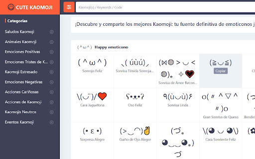 Kaomoji Hub: Your Gateway to Japanese Emoticons  from Chrome web store to be run with OffiDocs Chromium online
