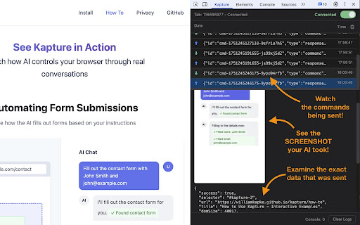 Kapture MCP Browser Automation  from Chrome web store to be run with OffiDocs Chromium online