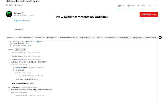 Karamel: View Reddit comments on YouTube™  from Chrome web store to be run with OffiDocs Chromium online