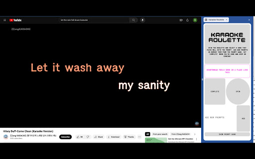 Karaoke Roulette  from Chrome web store to be run with OffiDocs Chromium online