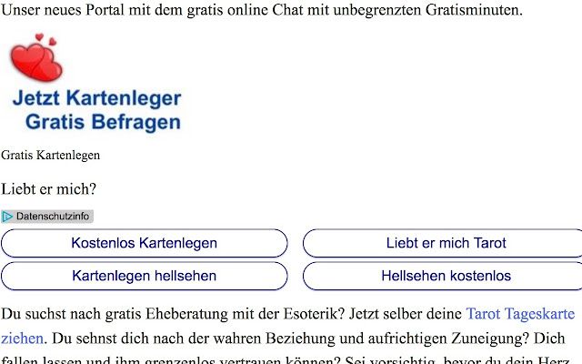 Kartenlegen Kostenlos  from Chrome web store to be run with OffiDocs Chromium online