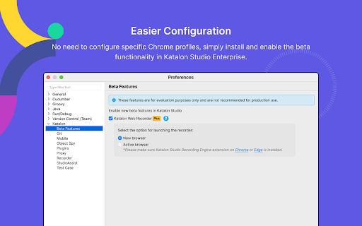 Katalon Studio Recording Engine  from Chrome web store to be run with OffiDocs Chromium online