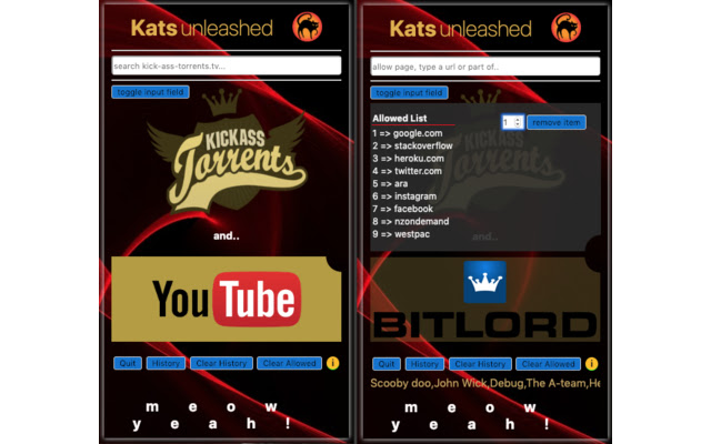 Kats unleashed  from Chrome web store to be run with OffiDocs Chromium online