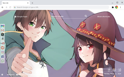 Kazuma Satou Wallpapers New Tab by Gameograf  from Chrome web store to be run with OffiDocs Chromium online