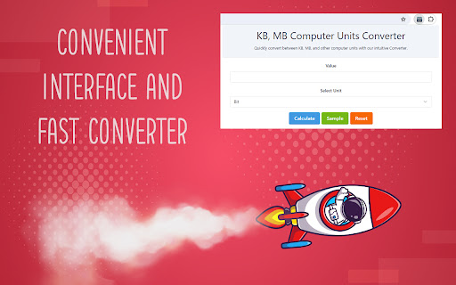 KB, MB Computer Units Converter  from Chrome web store to be run with OffiDocs Chromium online