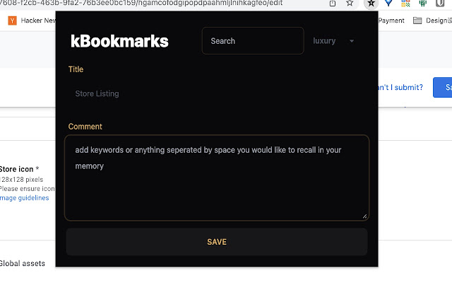 kBookmarks  from Chrome web store to be run with OffiDocs Chromium online