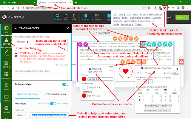 KCSG Tools For Kartra  from Chrome web store to be run with OffiDocs Chromium online