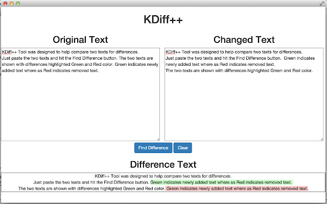 KDiff++  from Chrome web store to be run with OffiDocs Chromium online