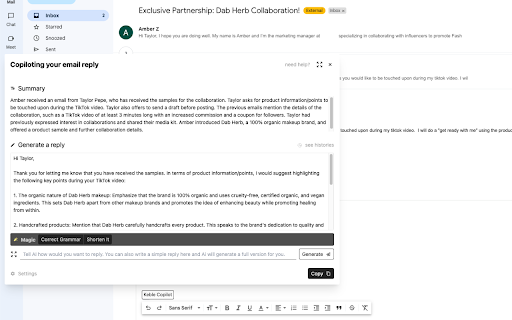 Keble | Email Assistant  from Chrome web store to be run with OffiDocs Chromium online