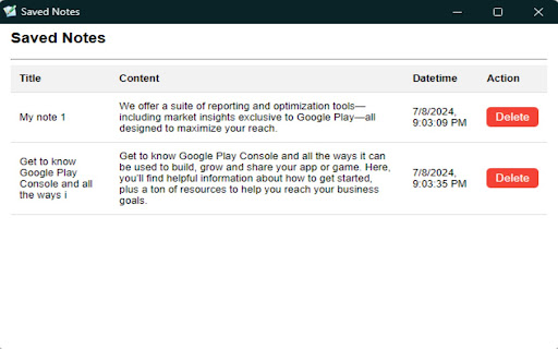 Keep in My Note  from Chrome web store to be run with OffiDocs Chromium online