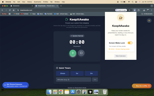 Keep It Awake  from Chrome web store to be run with OffiDocs Chromium online