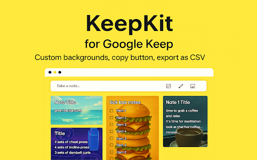 KeepKit  from Chrome web store to be run with OffiDocs Chromium online
