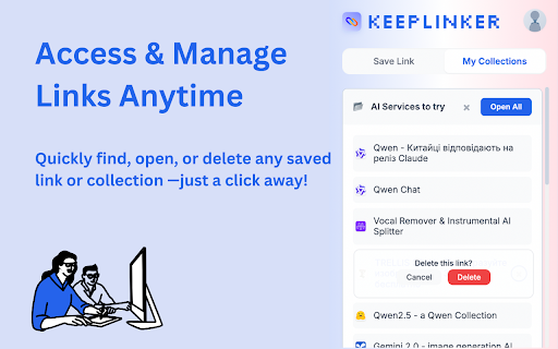 Keeplinker: Save  Organize Links  from Chrome web store to be run with OffiDocs Chromium online