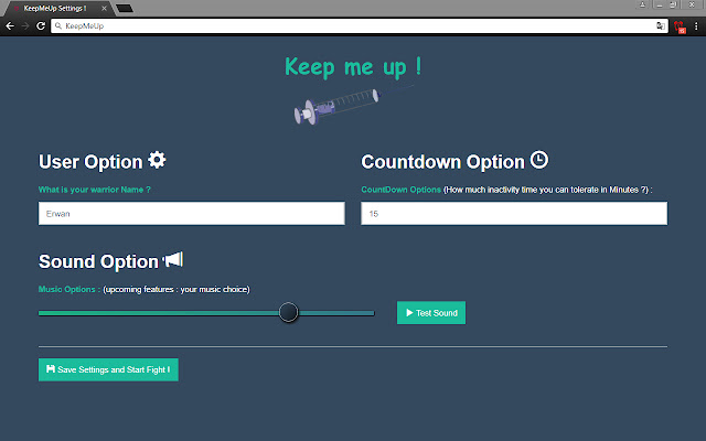 KeepMeUp  from Chrome web store to be run with OffiDocs Chromium online