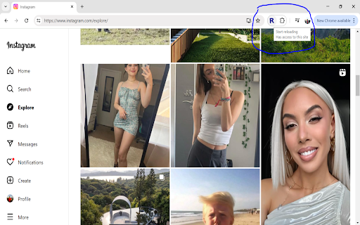 Keep reloading a web page  from Chrome web store to be run with OffiDocs Chromium online
