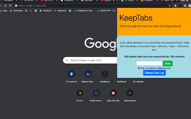 KeepTabs  from Chrome web store to be run with OffiDocs Chromium online