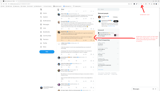 Keep Twitter scroll position  from Chrome web store to be run with OffiDocs Chromium online