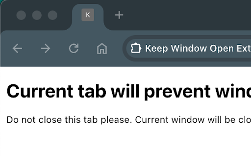 Keep Window Open Extension  from Chrome web store to be run with OffiDocs Chromium online