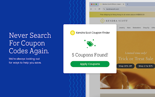 Kendra Scott Coupon Finder Latest Coupons Best Deals from Chrome web store to be run with OffiDocs Chromium online Kendra Scott Coupon Finder Latest Coupons Best Deals from Chrome web store to be run with OffiDocs Chromium online