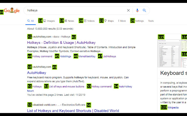 Keyboard Controlled Webpages  from Chrome web store to be run with OffiDocs Chromium online