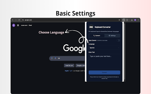 Keyboard Converter  from Chrome web store to be run with OffiDocs Chromium online
