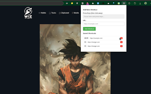 Keyboard Shortcut URL Launcher  from Chrome web store to be run with OffiDocs Chromium online