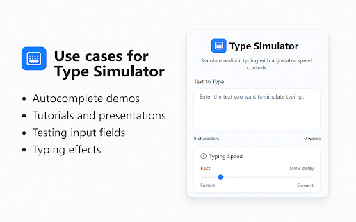 Keyboard Typing Simulator  from Chrome web store to be run with OffiDocs Chromium online