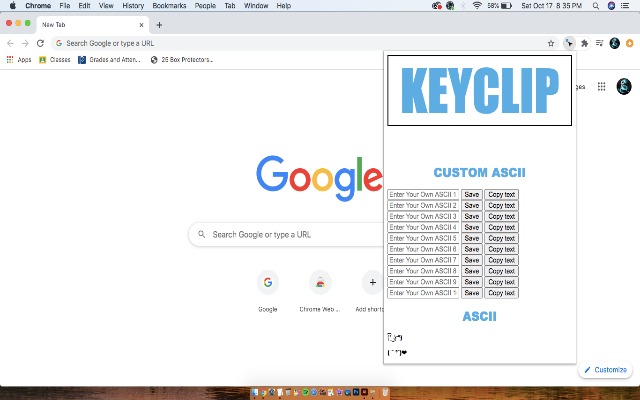 KEYCLIP_ASCII, Copypastas and Symbols  from Chrome web store to be run with OffiDocs Chromium online