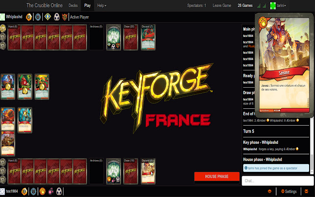 Chrome 网上商店的 KeyForge France Crucible 将与 OffiDocs Chromium 在线运行