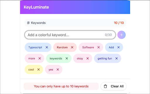 KeyLuminate  from Chrome web store to be run with OffiDocs Chromium online