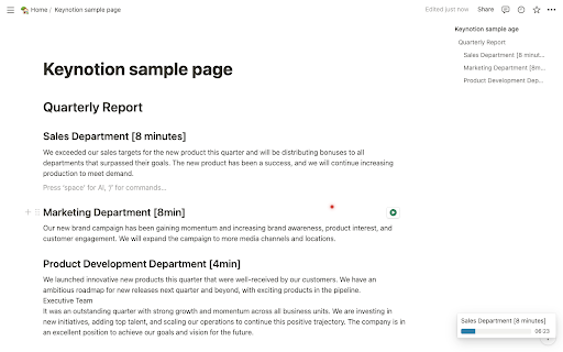 Keynotion  from Chrome web store to be run with OffiDocs Chromium online