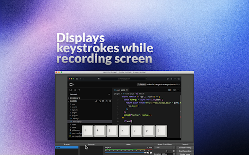 KeysOnScreen  from Chrome web store to be run with OffiDocs Chromium online