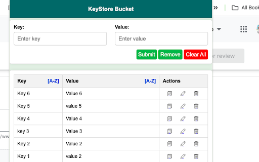 KeyStore Bucket  from Chrome web store to be run with OffiDocs Chromium online