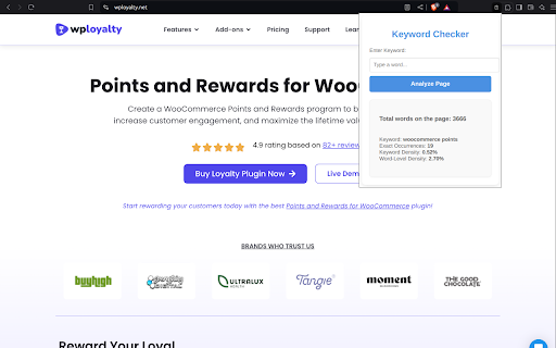 Keyword Checker  from Chrome web store to be run with OffiDocs Chromium online