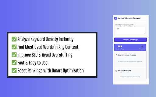 Keyword Density  Word Frequency Analyzer  from Chrome web store to be run with OffiDocs Chromium online